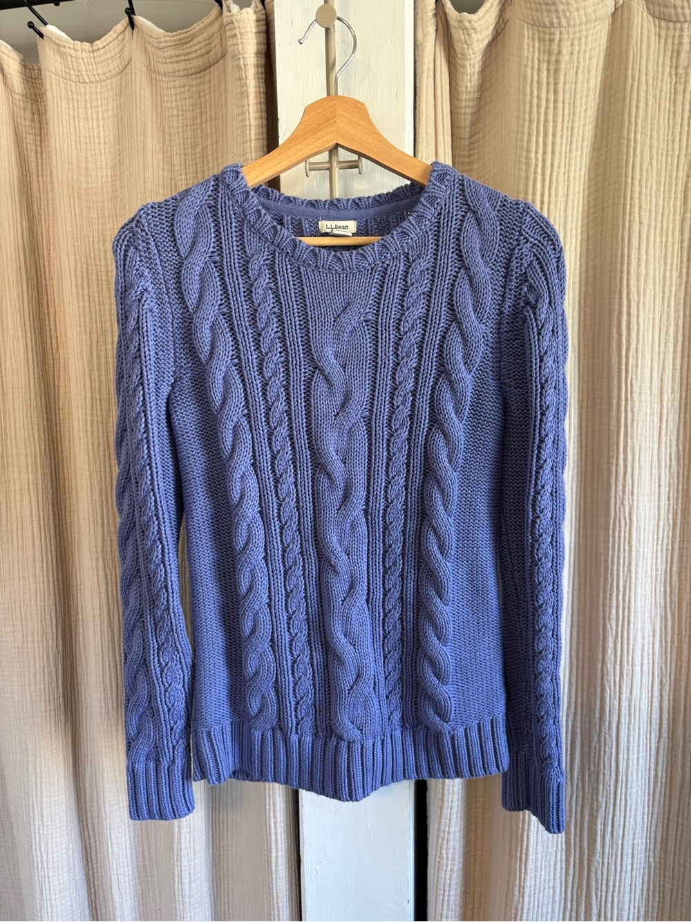 NWT L.L.Bean Cotton Cableknit Sweater- Large